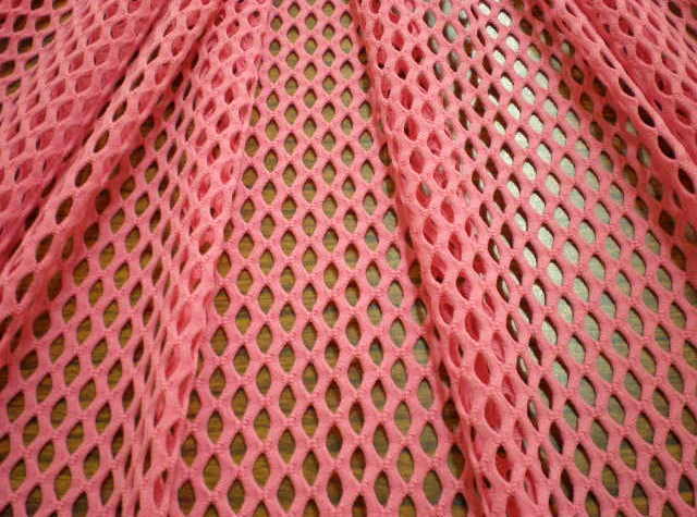 11.Diamond Hole Plain Mesh Pink